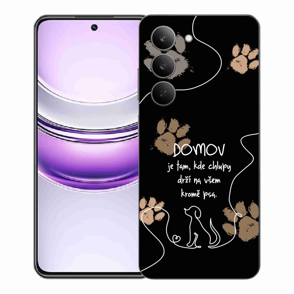 Gél borító mmCase a Realme 14x 5G készülékhez - kutya motívum fekete háttérrel