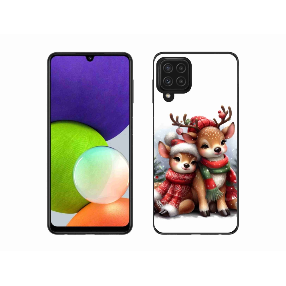 Zselés borítás mmCase Samsung Galaxy A22 4G - karácsonyi rénszarvashoz