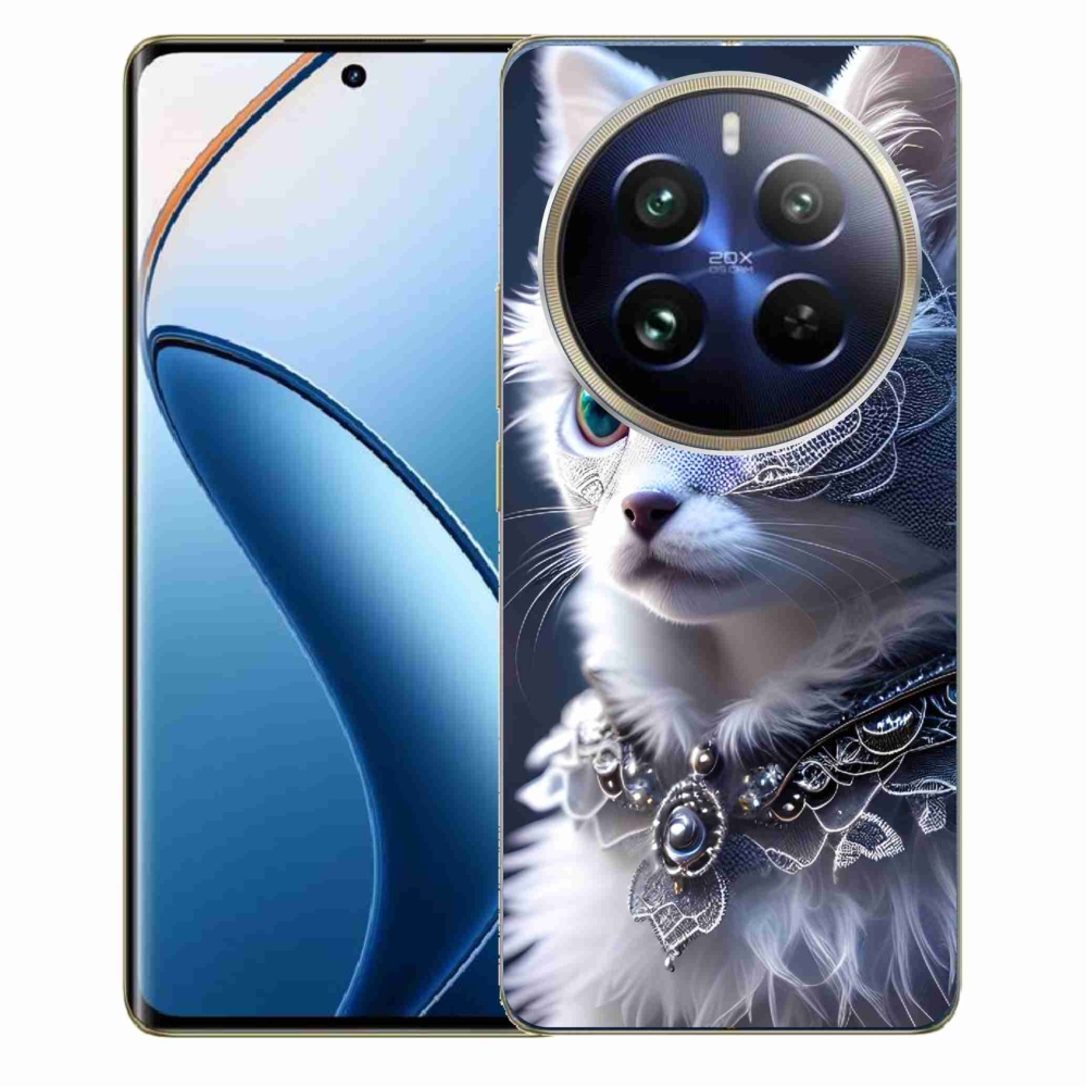Gél borítás mmCase a Realme 12 Pro 5G/12 Pro+ 5G modellhez - fehér macska