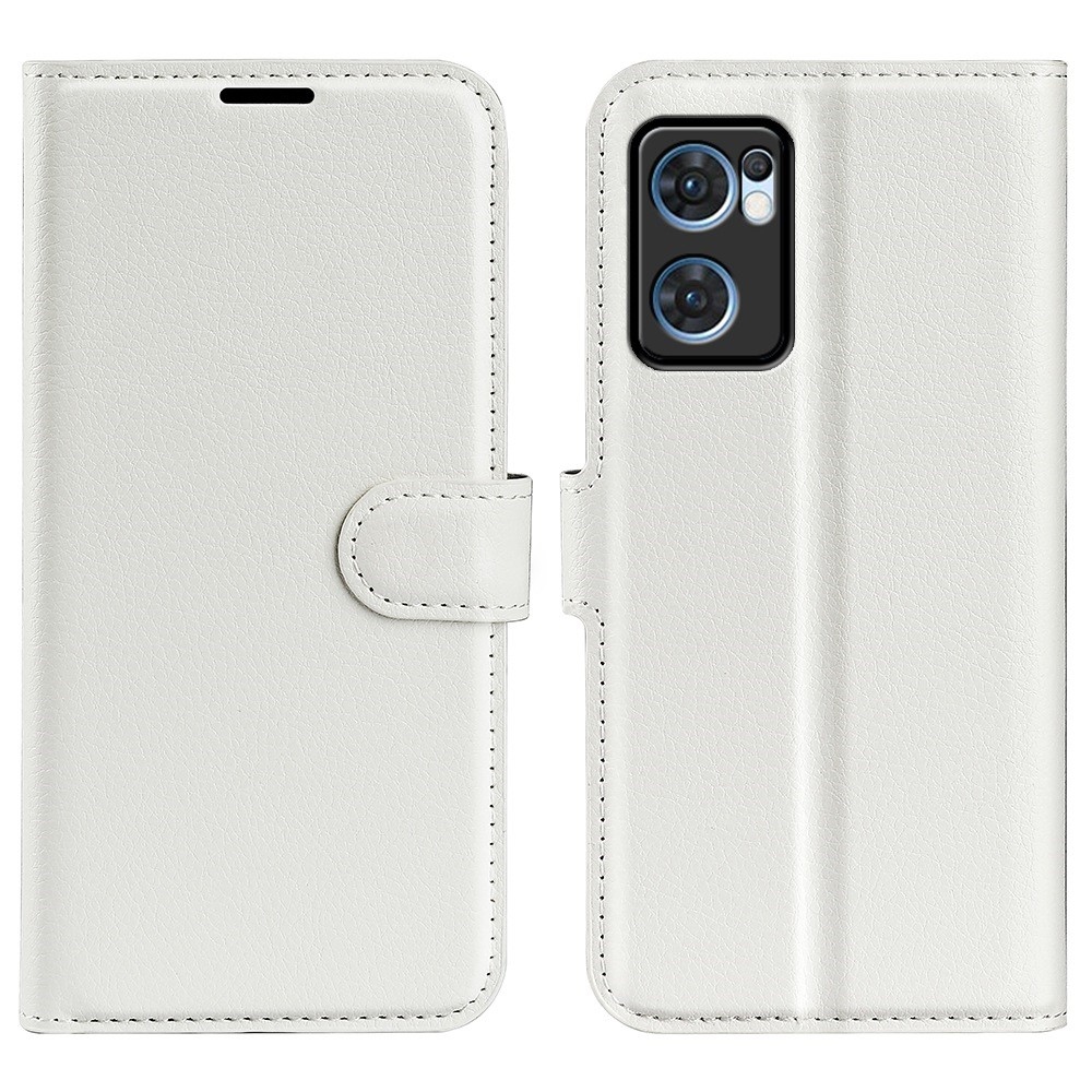 Litchi könyv tok Oppo Find X5 Lite készülékhez - fehér