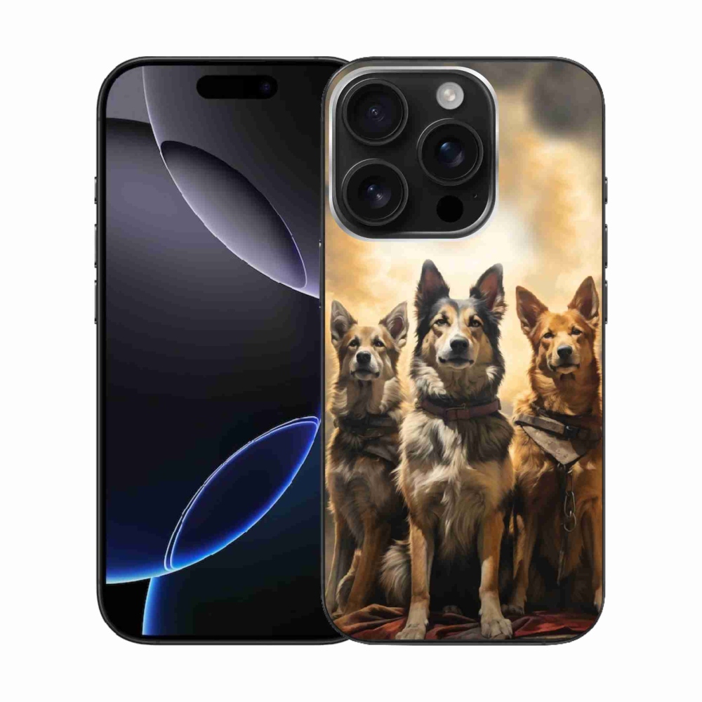 Zselés borítás mmCase iPhone 16 Pro készülékhez - három kutya