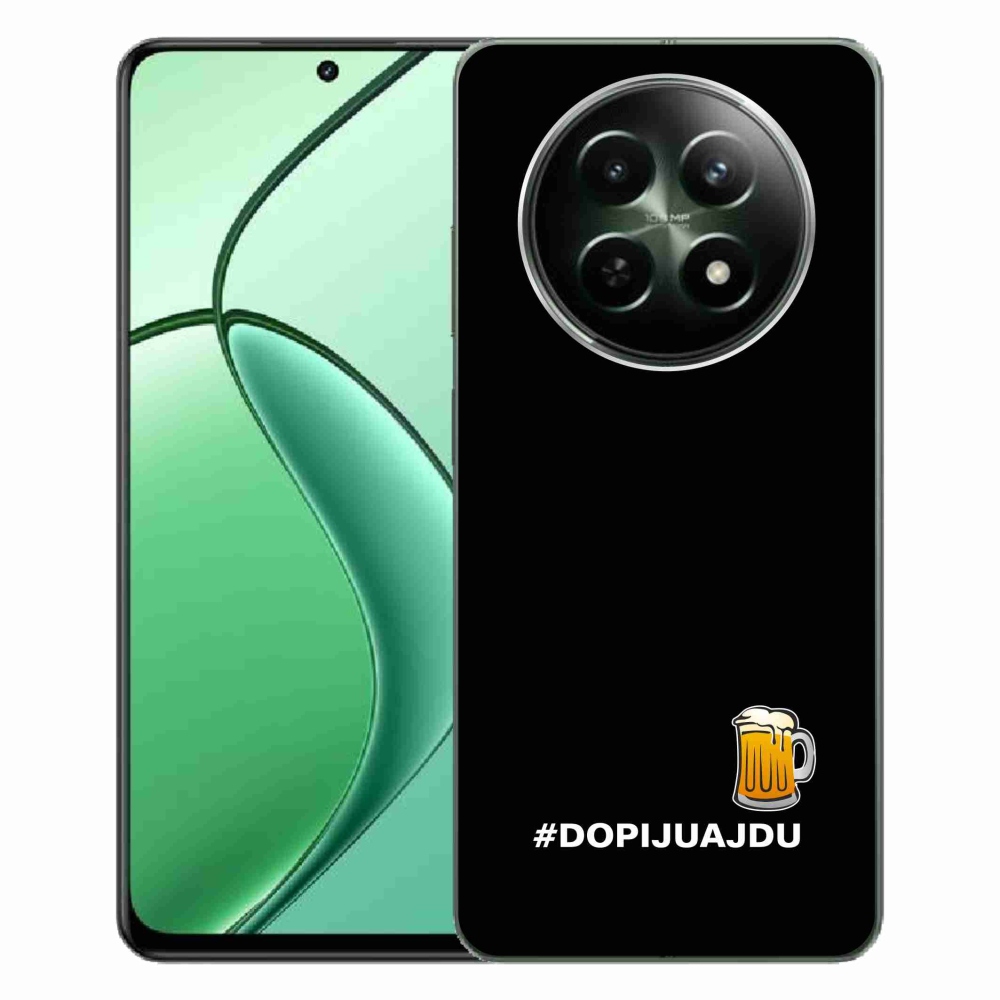 Gél borító mmCase a Realme 12 5G/12x 5G - sör motívum 1 fekete háttérrel