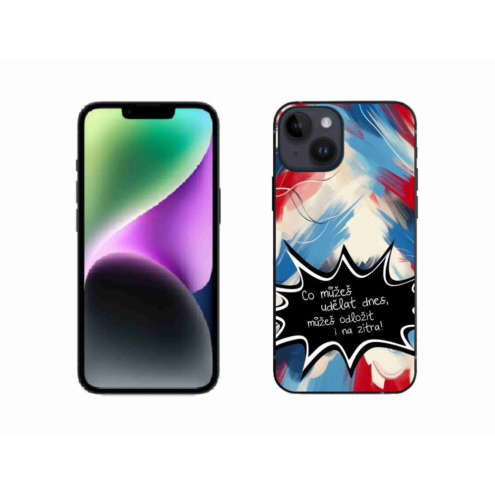 Gél borító mmCase iPhone 14 készülékhez - vicces szöveg 9 fekete háttér