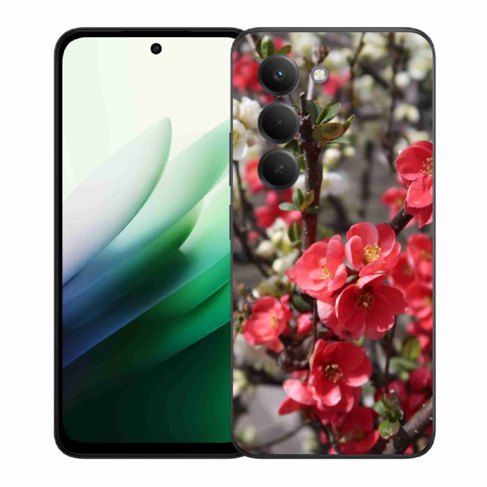 Gél borító mmCase a Xiaomi Redmi 15 5G-hez - piros virágok