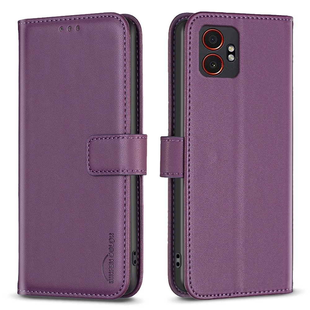 BNF könyvtáska Samsung Galaxy Xcover 7 Pro készülékhez - sötétlila