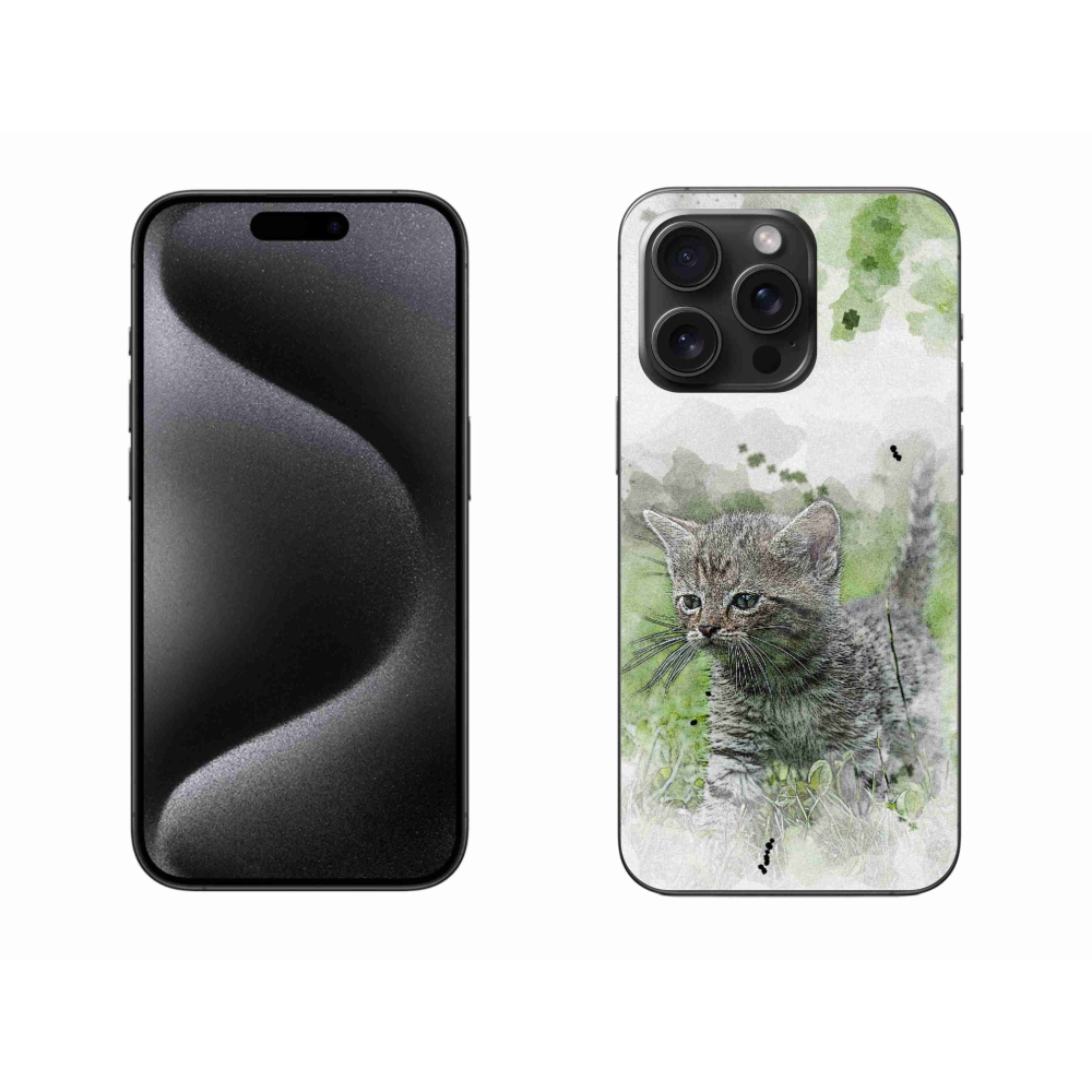 Zselés borítás mmCase iPhone 15 Pro Max készülékhez - aranyos cica 1