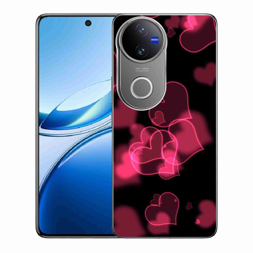 Zselés borítás mmCase a Vivo V50 5G készülékhez - piros szívek