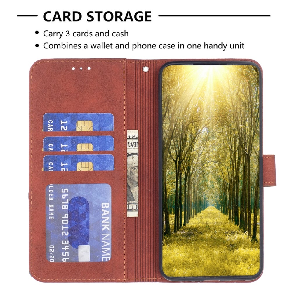 BINFEN könyvtáska Samsung Galaxy M15 5G - barna