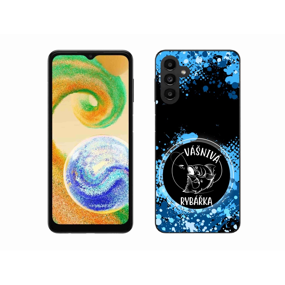 Gél borító mmCase Samsung Galaxy A04s (164.7x76.7x9.1mm) - szenvedélyes halásznő fekete háttérrel