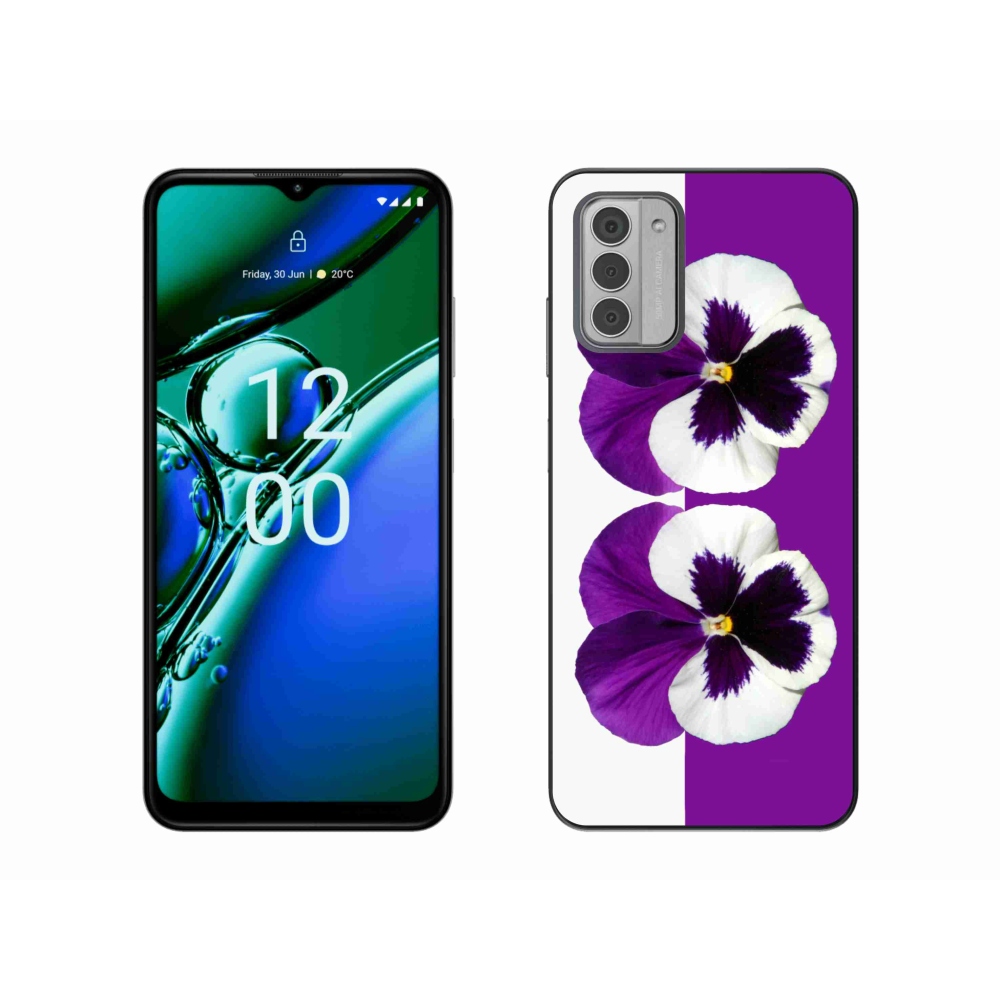Zselés borítás mmCase a Nokia G42 készülékhez - lila és fehér virág