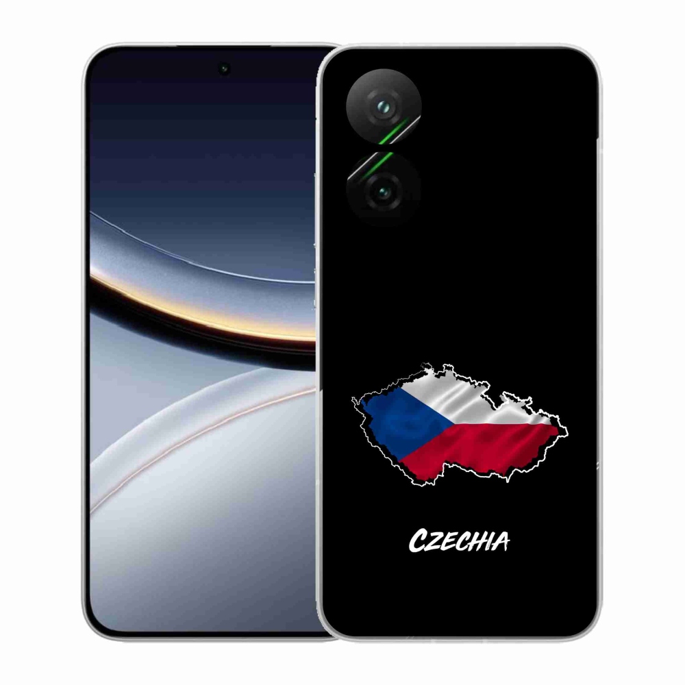 Gél borító mmCase a Xiaomi Poco F7 5G-hez - Csehország fekete háttérrel