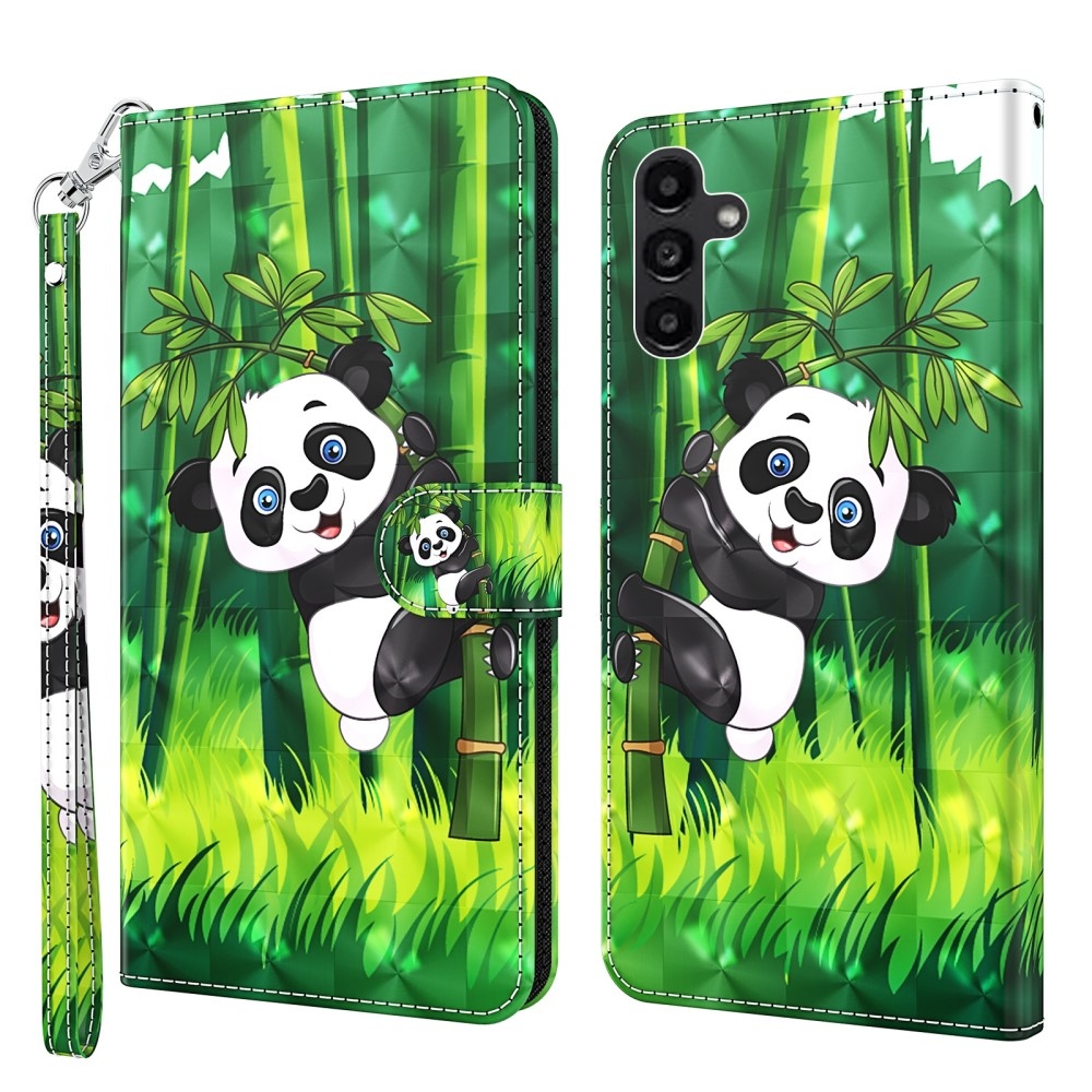 Nyomtatott könyv tok Samsung Galaxy A15 4G/5G készülékhez - panda bambuszon