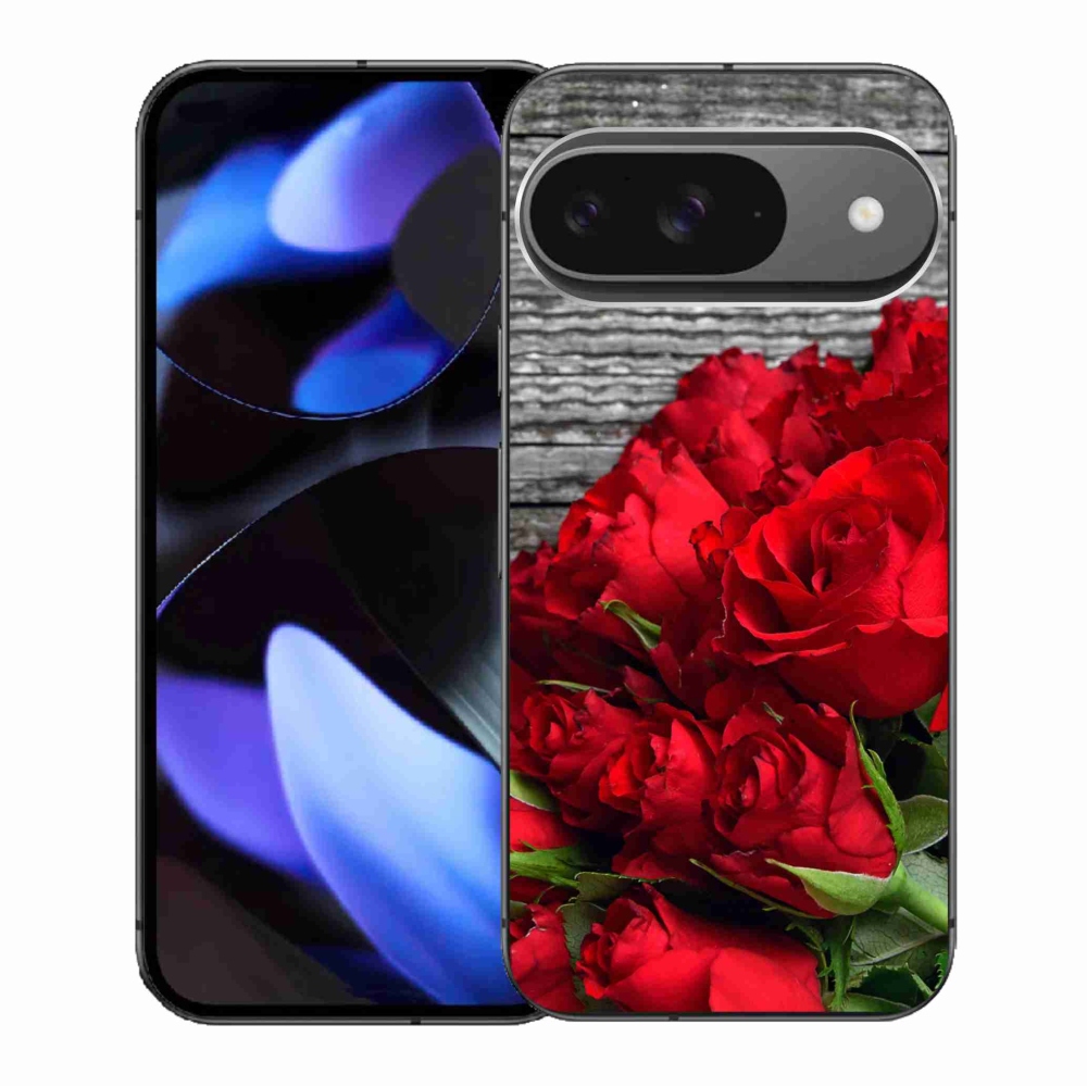 Gél borítás mmCase a Google Pixel 9/9 Pro készülékhez - piros rózsa