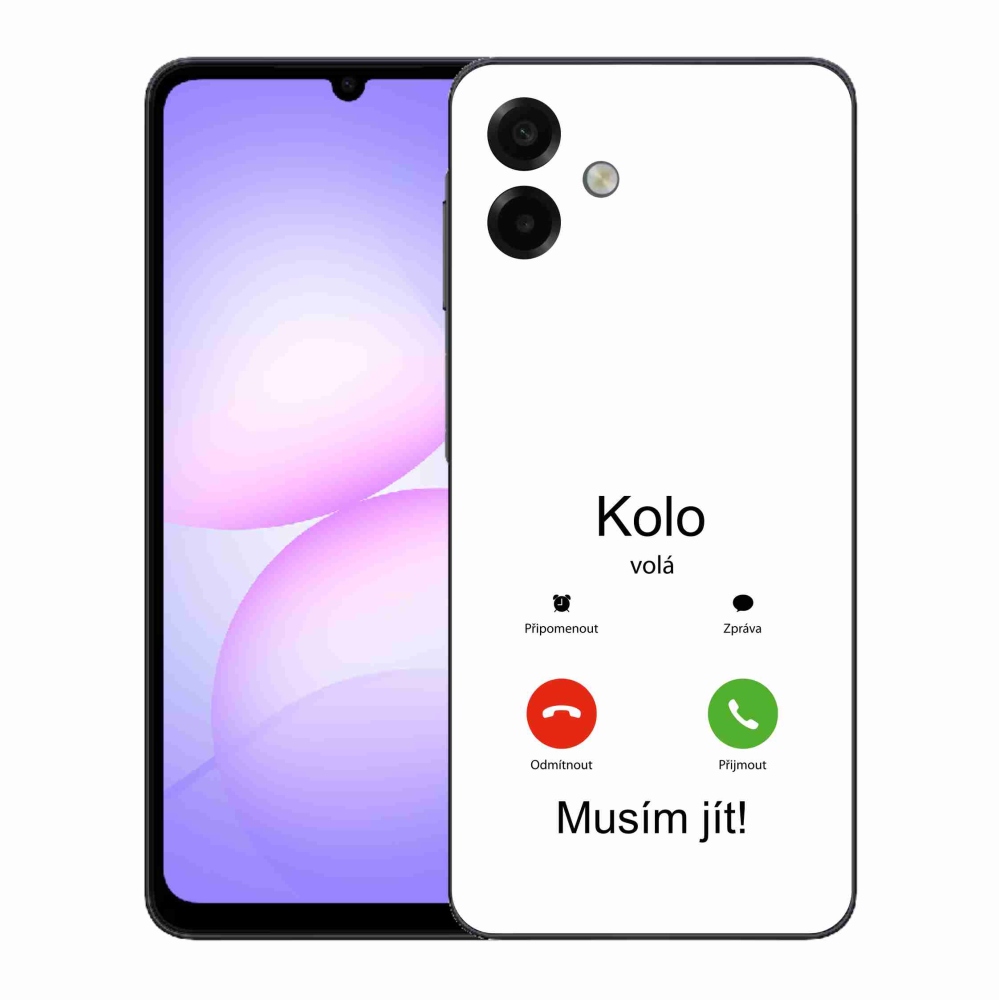 Gél borító mmCase Samsung Galaxy A07 4G - kerek hívások fehér háttérrel