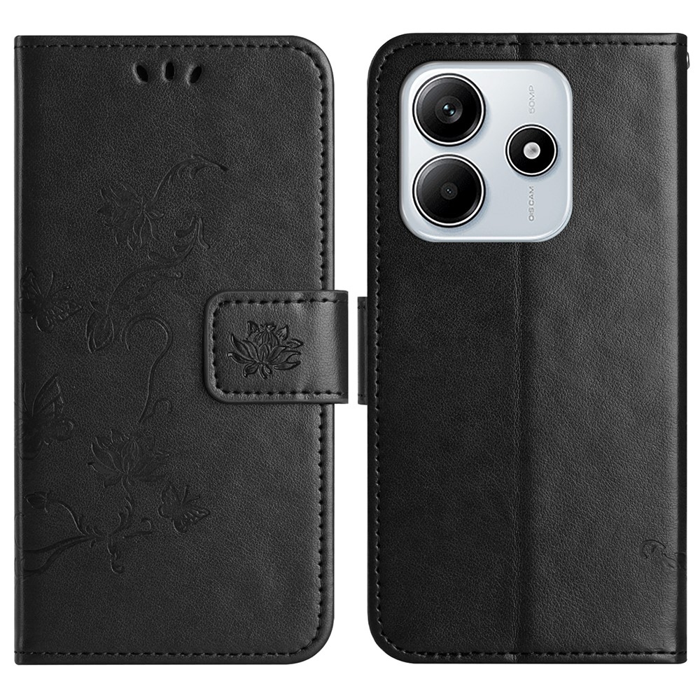 Virágos könyvtáska Xiaomi Redmi Note 14 5G - fekete