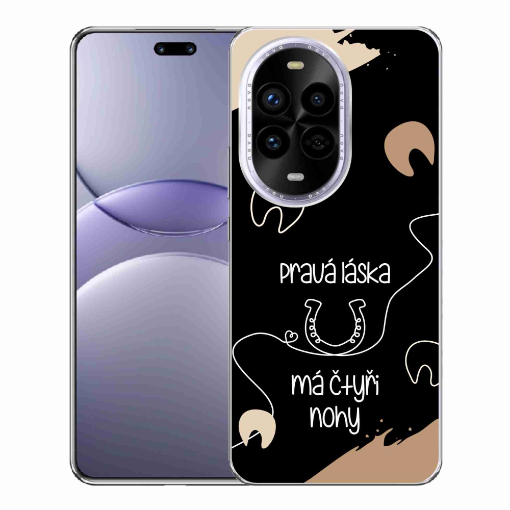 Gél borítás mmCase a Huawei Nova 13 Pro 5G készülékhez - ló motívum fekete háttérrel