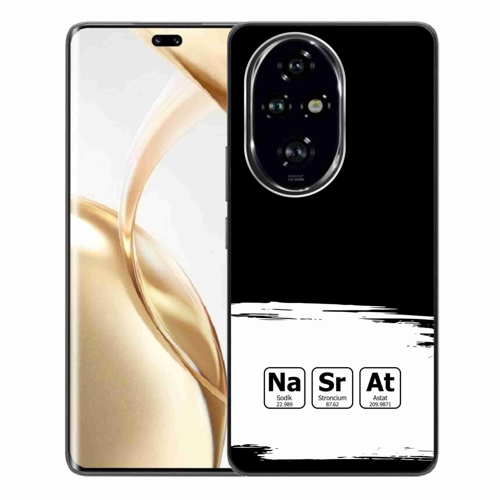 Gél borító mmCase a Honor 200 Pro 5G számára - kémiai elemek fehér és fekete háttérrel