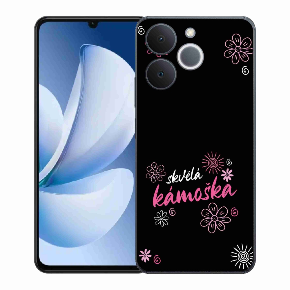 Gél borító mmCase a Realme Note 70T-n - nagyszerű haver fekete háttérrel
