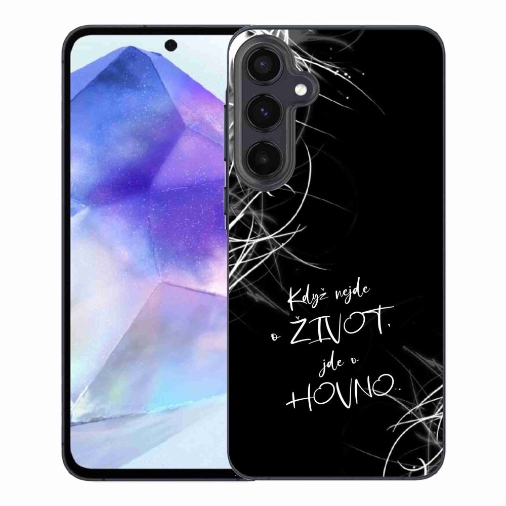 Gél borító mmCase Samsung Galaxy A55 5G - vicces szöveg 16 fekete háttér