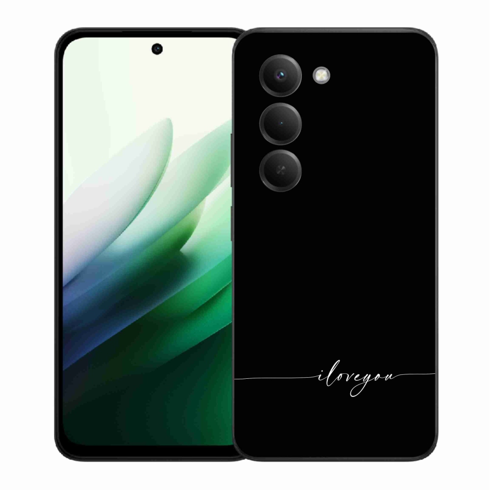 Gél borító mmCase a Xiaomi Redmi 15 5G-hez - Szeretlek fekete háttérrel