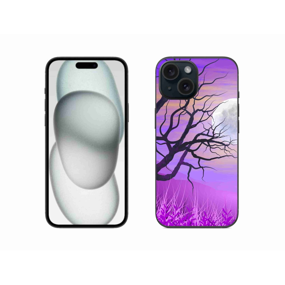 Gél tok mmCase iPhone 15 készülékhez - rajzfilmes kidőlt fa