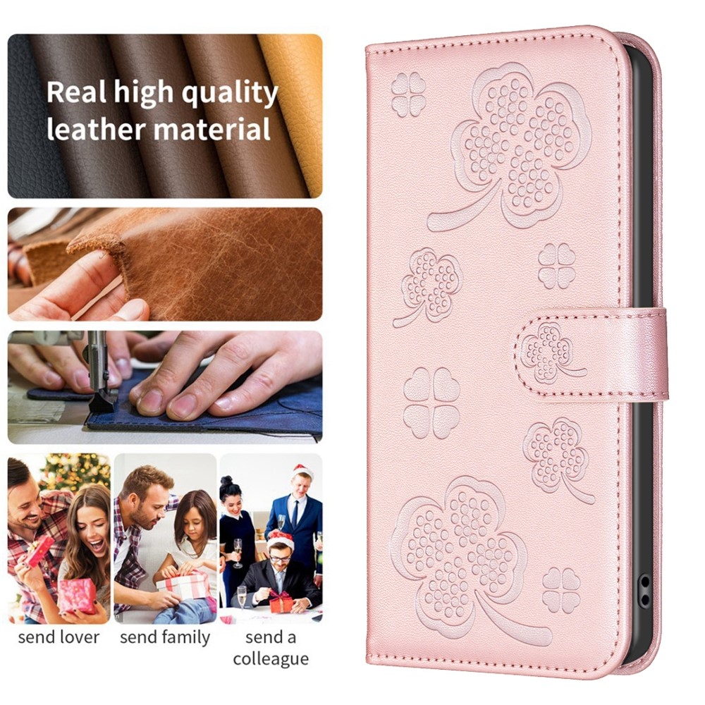 Clover könyv tok Xiaomi Redmi Note 14 Pro - rózsaszínű