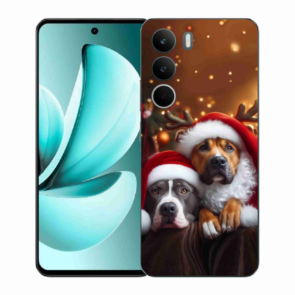 Gél borító mmCase a Realme C71-hez - Karácsonyi kutyák