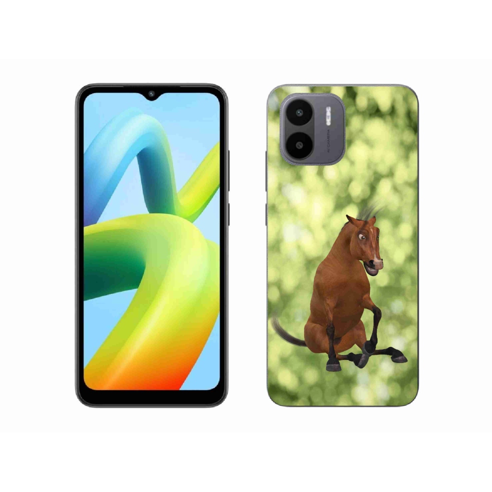 Gél borítás mmCase a Xiaomi Redmi A1/Redmi A2 - barna rajzfilm ló 1