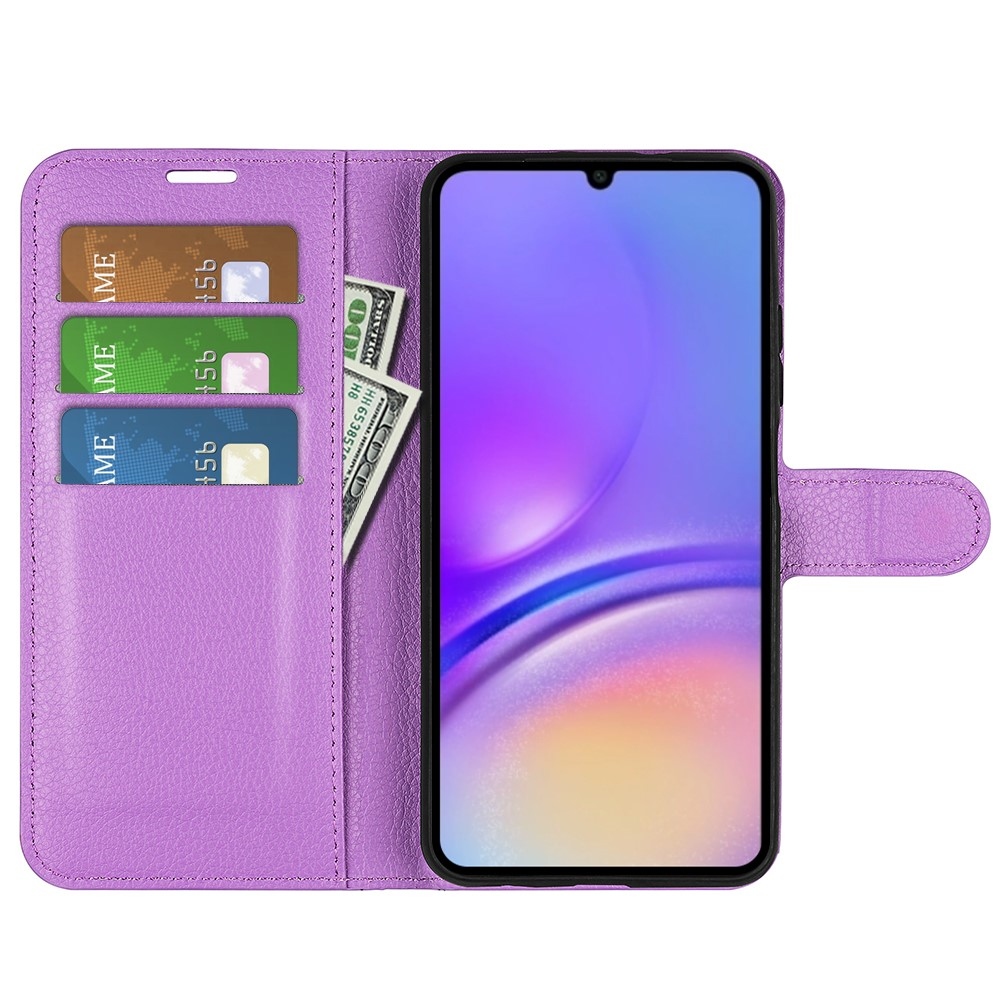 Litchi könyv tok Samsung Galaxy A07 4G-hez - lila