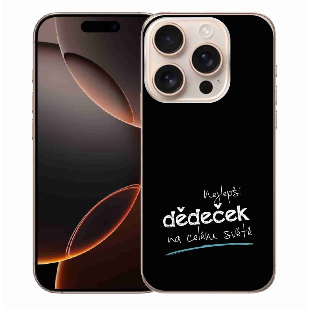 Gél borítás mmCase iPhone 16 Pro Max készülékhez - Legjobb nagypapa 3 Fekete háttér
