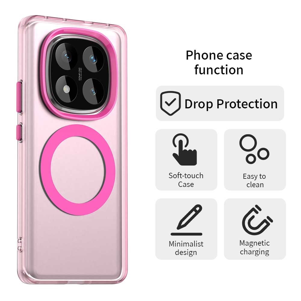 Candy zselés tok MagSafe-val Xiaomi Redmi Note 14 Pro 5G/Poco X7 5G - rózsaszínű
