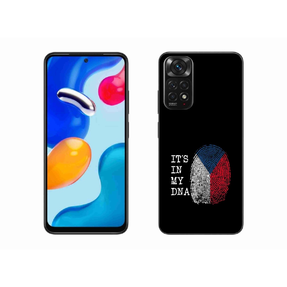 Gél borító mmCase a Xiaomi Redmi Note 11 4G - zászló ujjlenyomat fekete háttérrel