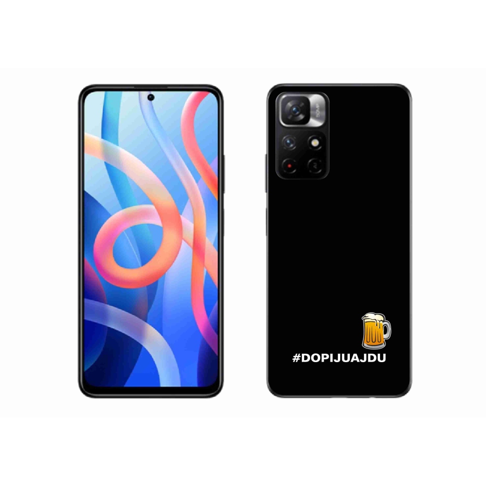 Gél borító mmCase a Xiaomi Redmi Note 11S 5G - sör motívum 1 fekete háttérrel