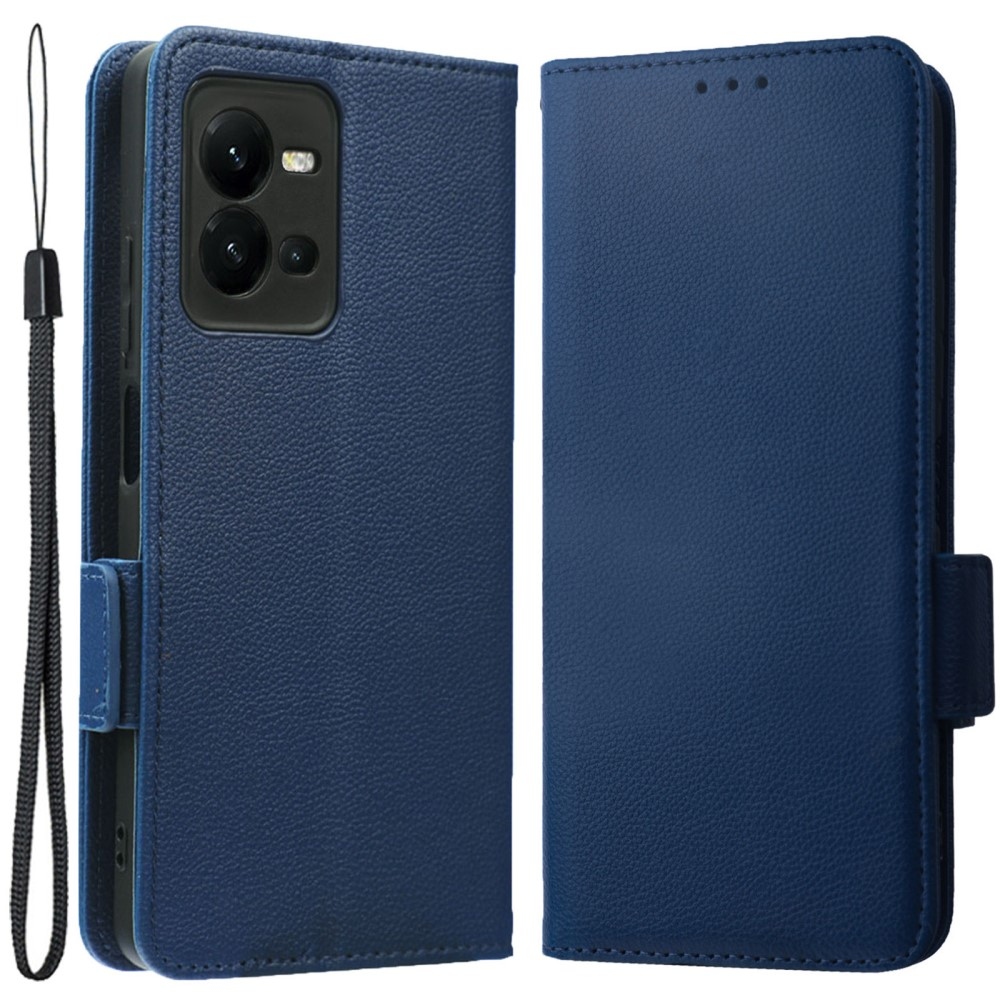Tárcás könyv tok Vivo X80 Lite-hoz - sötétkék