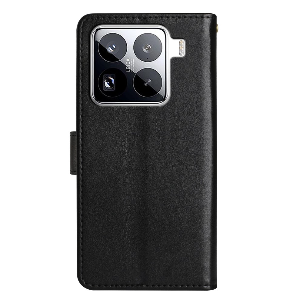 Virágok könyv tok Xiaomi 15 Pro-hoz - fekete