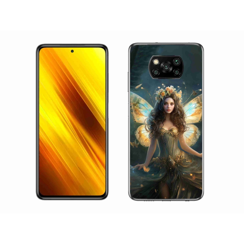 Gél borítás mmCase a Xiaomi Poco X3 Pro számára - pillangó nő