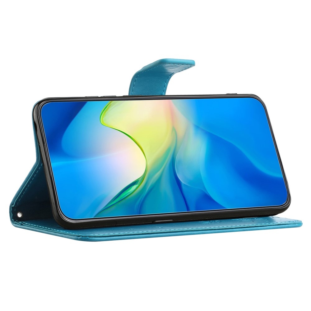 Virágos könyvtáska Samsung Galaxy A36 5G - kék