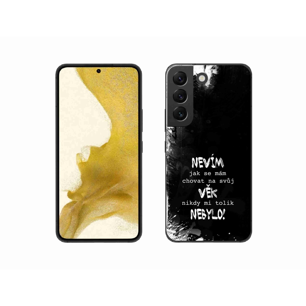 Gél borító mmCase Samsung Galaxy S22 5G - vicces szöveg 14 fekete háttér