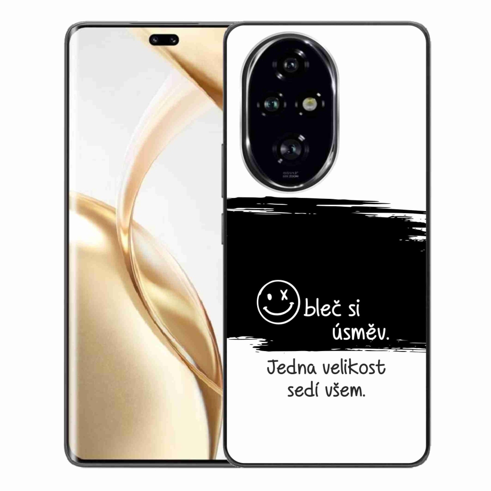 Gél borító mmCase a Honor 200 Pro 5G számára - vicces szöveg 8 fekete-fehér háttérrel