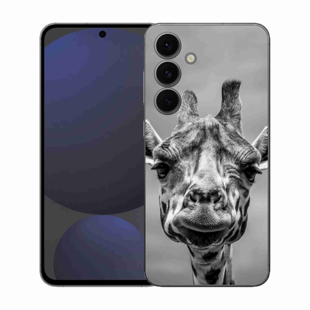 Zselés borítás mmCase Samsung Galaxy S25 FE készülékhez - fekete-fehér zsiráf