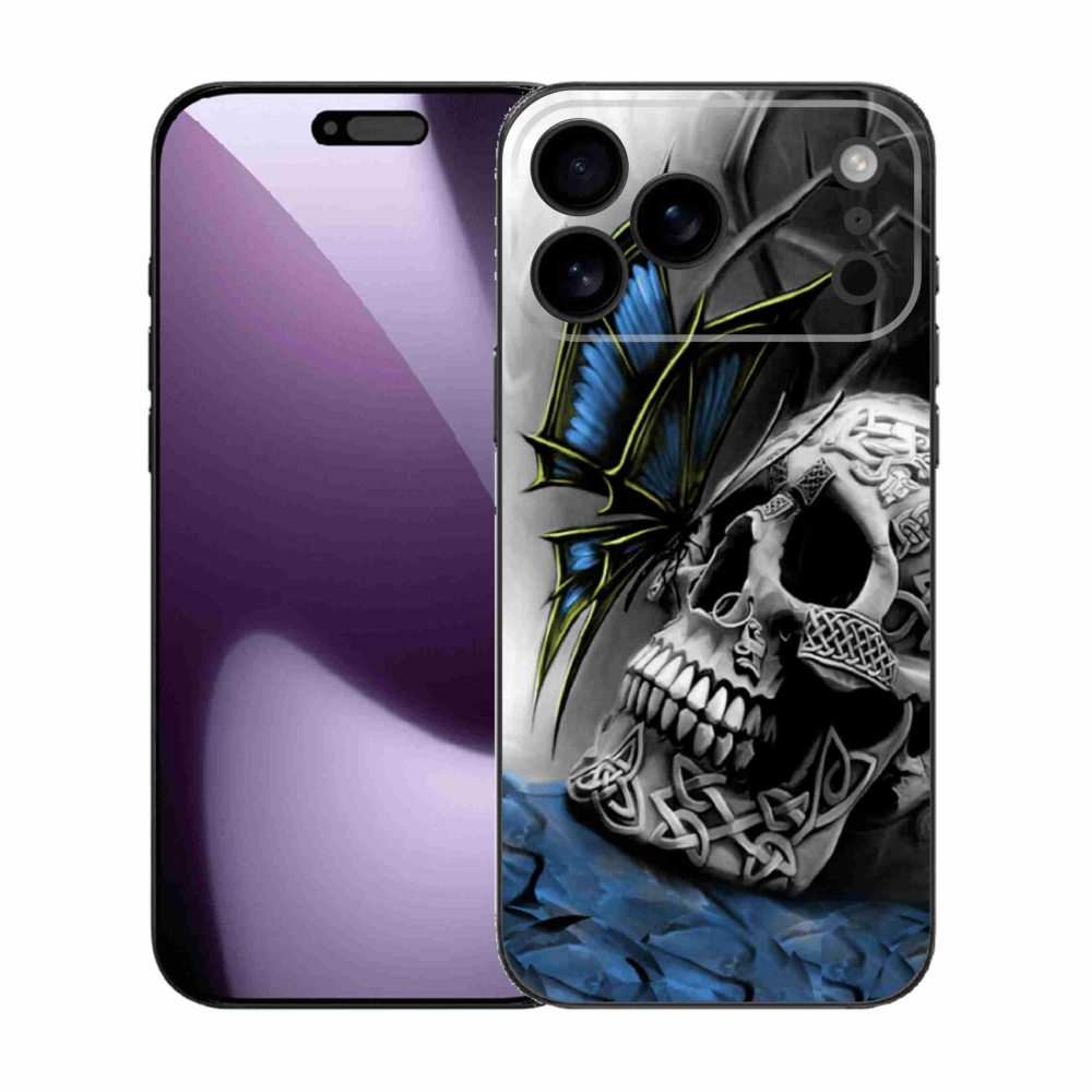 Zselés borítás mmCase iPhone 17 Pro Max készülékhez - pillangó és koponya