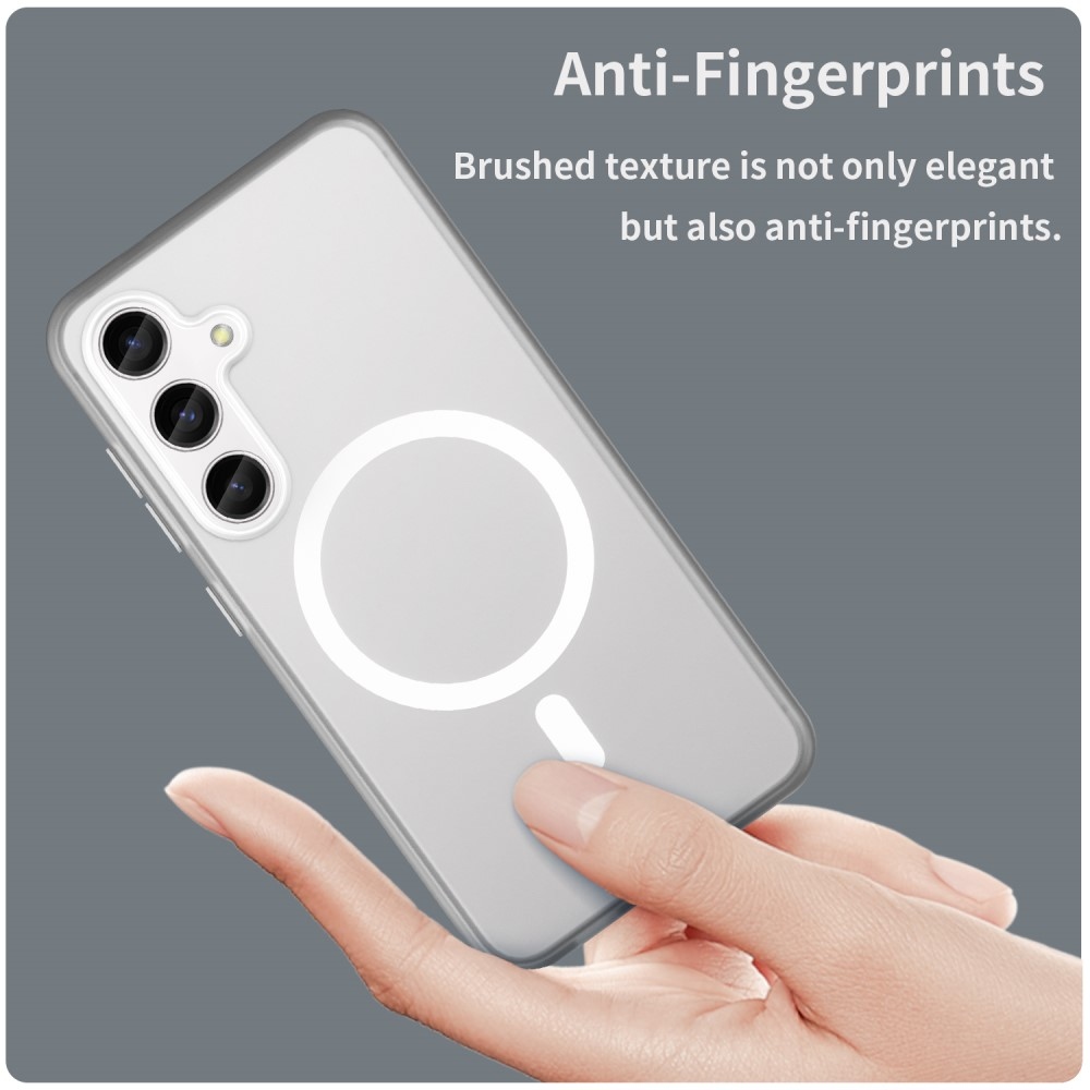 Frost zselés tok MagSafe támogatással Samsung Galaxy S24+/S25+ készülékhez - fehér