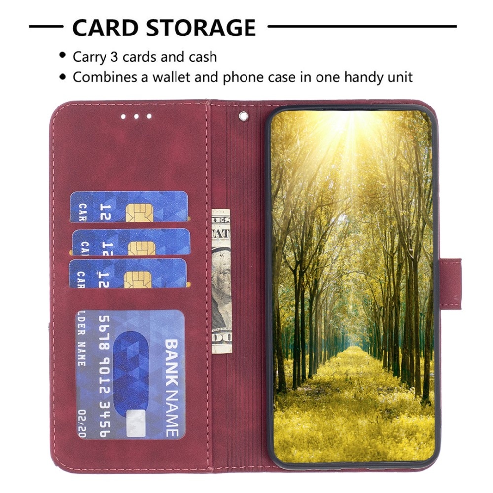 BINFEN könyvtáska Samsung Galaxy M15 5G - piros