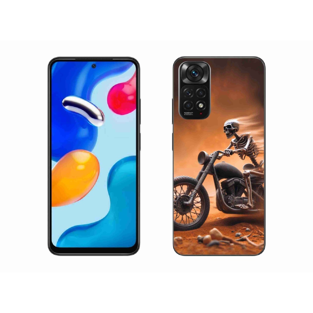 Gél borítás mmCase a Xiaomi Redmi Note 11 4G-hez - csontváz egy motorkerékpáron