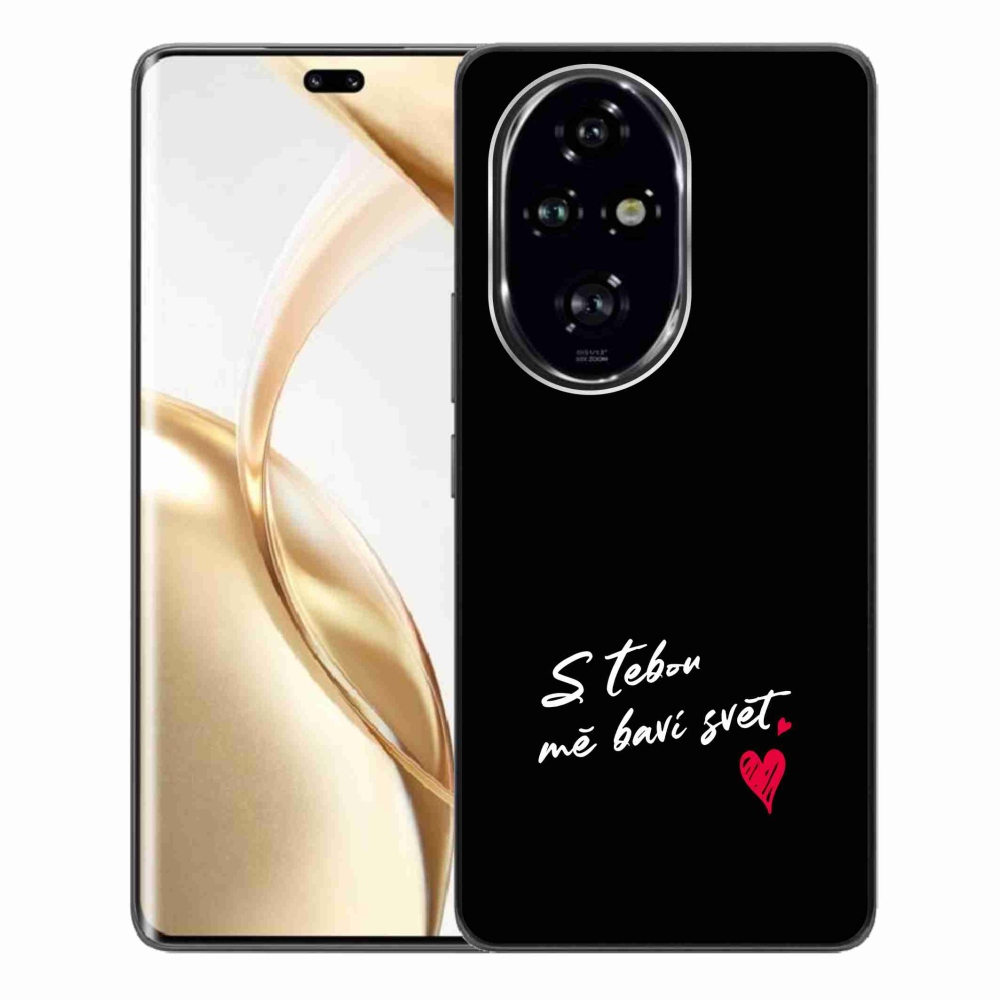 Gél borító mmCase a Honor 200 Pro 5G készülékhez - szerelmes szöveg 1 fekete háttér