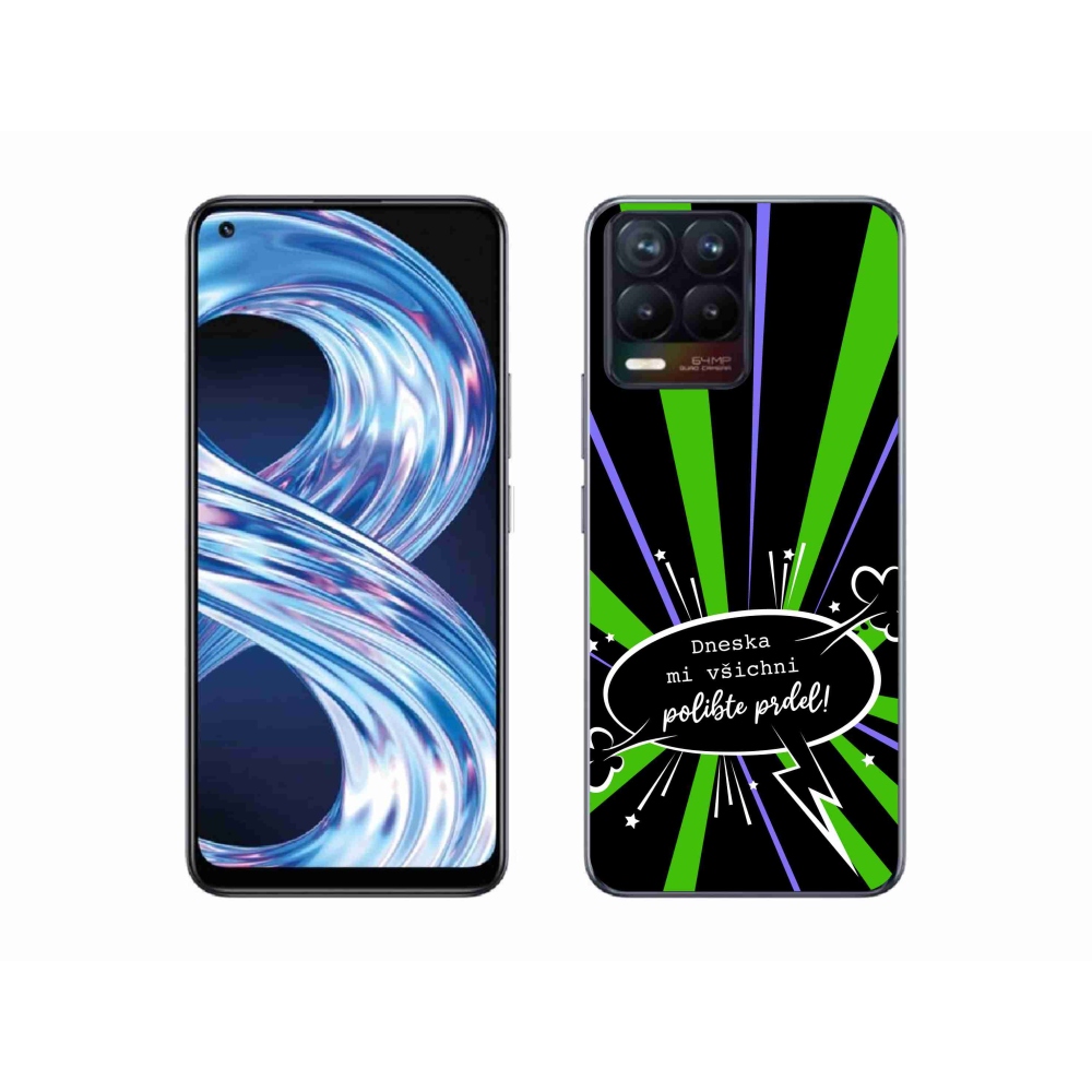 Gél borító mmCase a Realme 8 Pro-hoz - vicces szöveg 15 fekete háttérrel