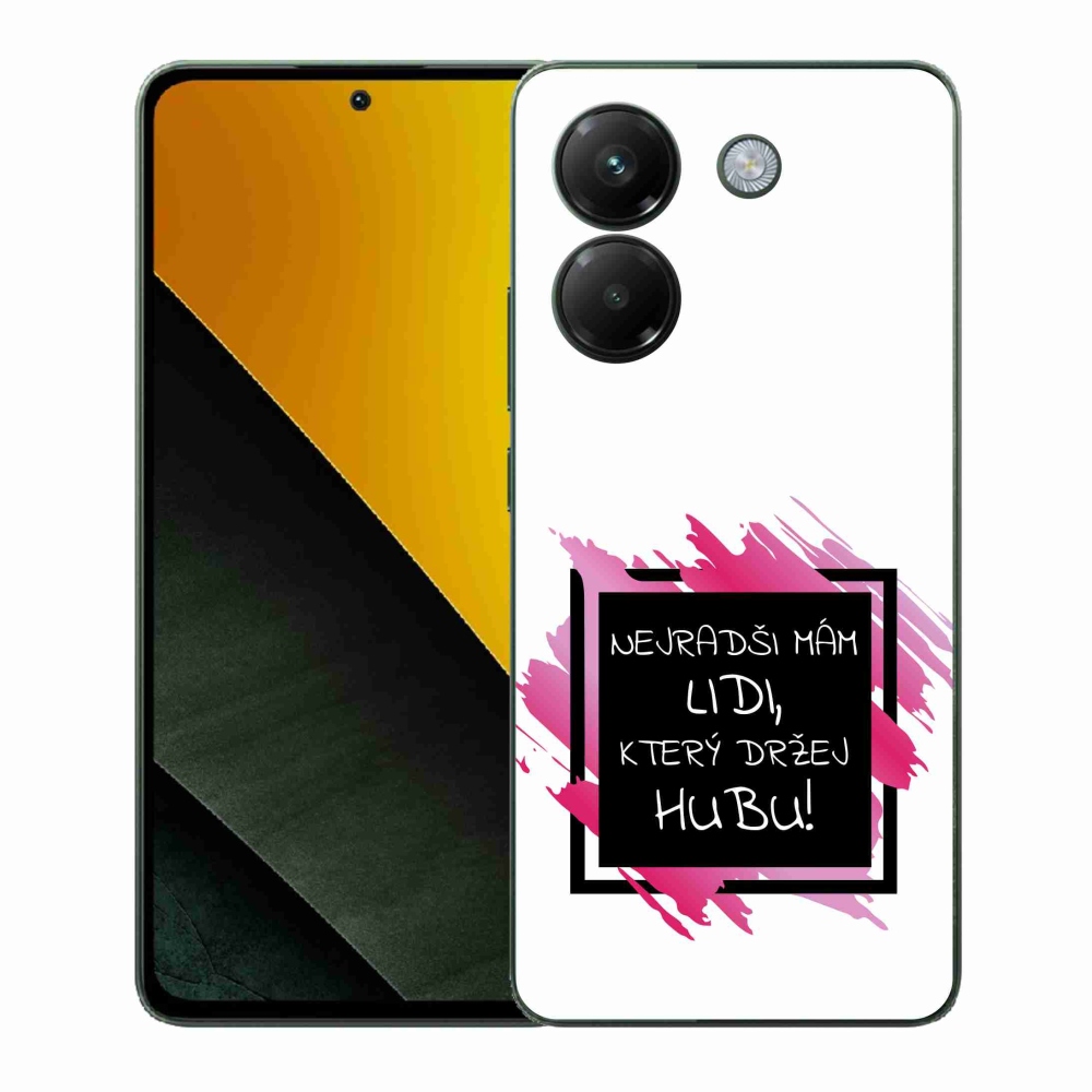 Gél borító mmCase a Xiaomi Poco M7 Pro 5G-hez - vicces szöveg 7 fekete és fehér háttérrel