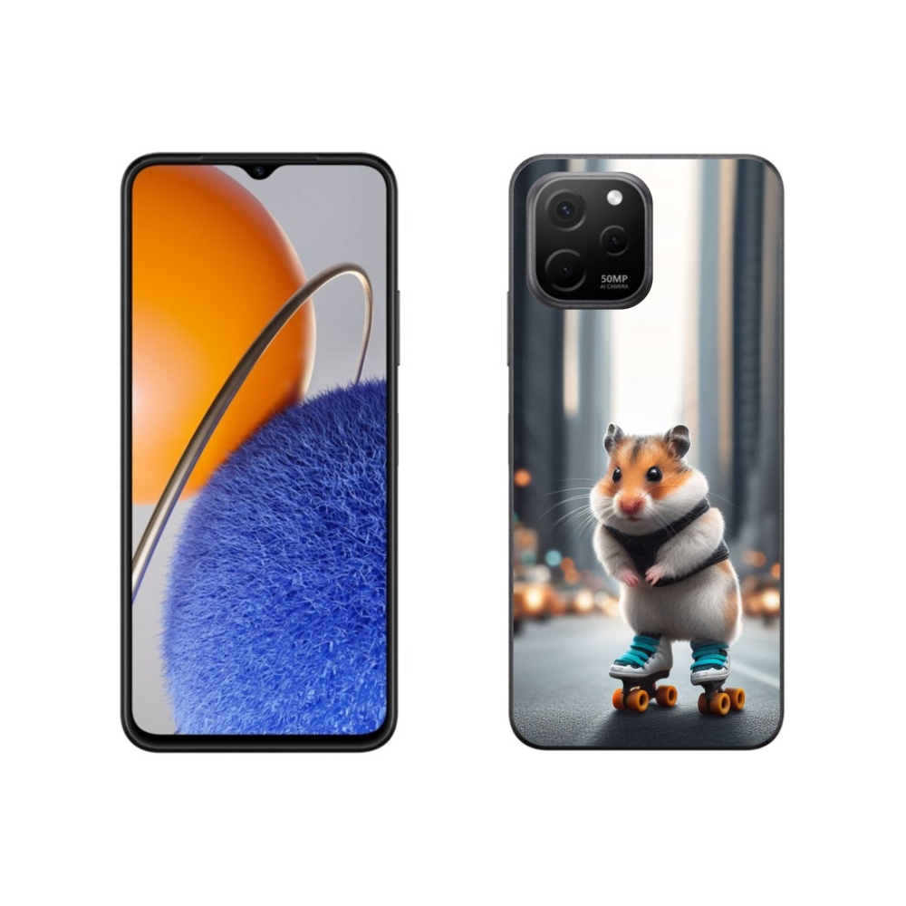 Gél borítás mmCase a Huawei Nova Y61-hez - hörcsög a korcsolyán