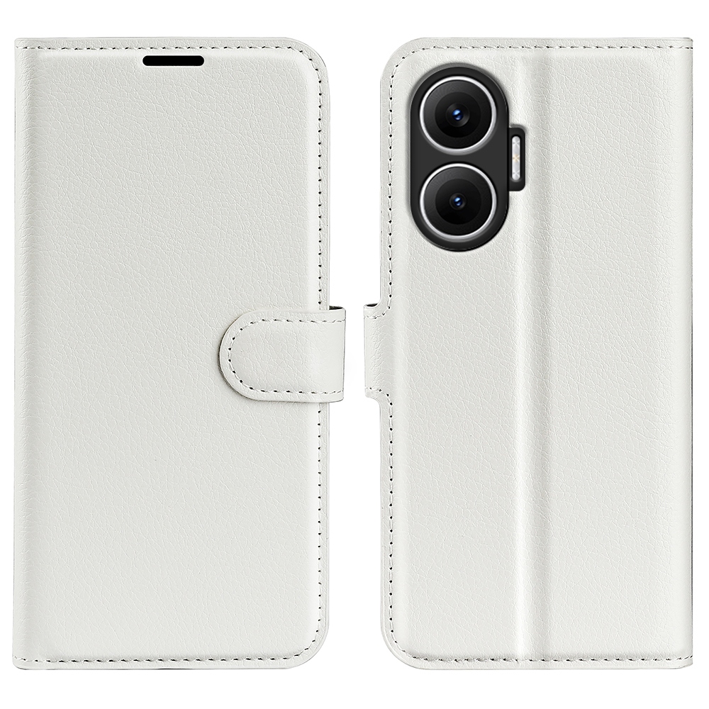 Litchi könyv tok a Xiaomi Poco F7 5G-hez - fehér