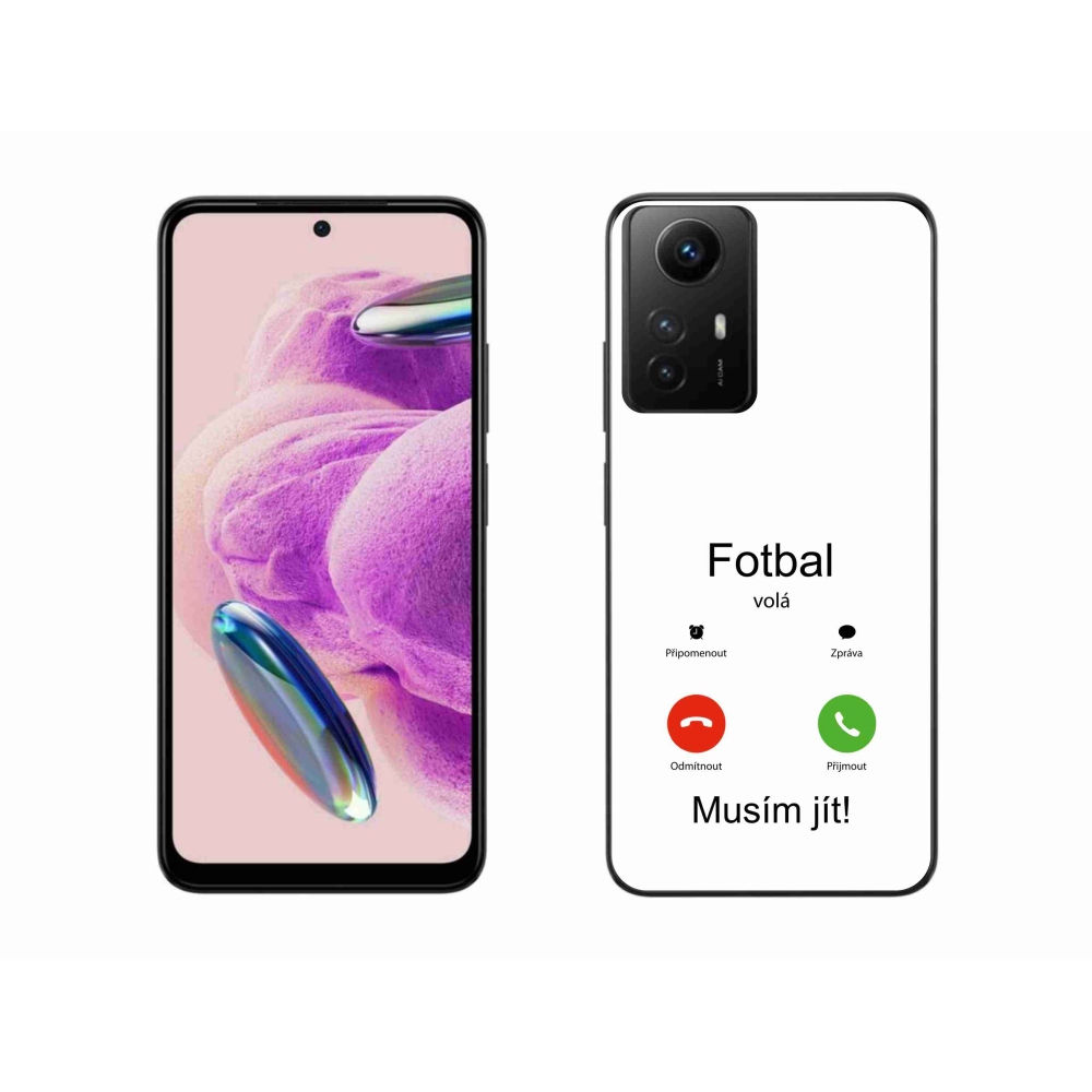 Gél borítás mmCase a Xiaomi Redmi Note 12S-hez - futball hívások fehér háttérrel
